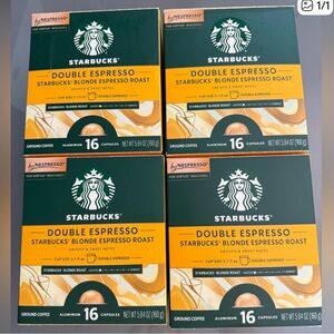Starbucks Blonde Espresso Roast Coffee Nespresso Vertuo 64 Capsules 2.39 oz